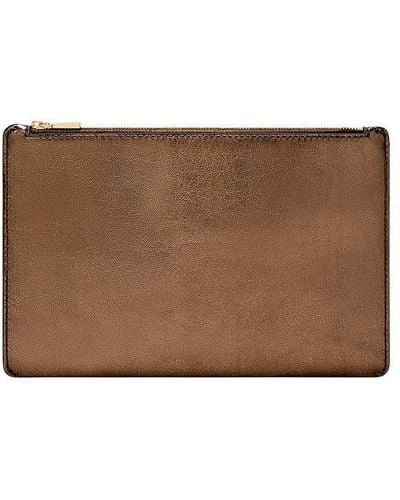 Fossil Slg1604711 Pouch Metallic Leather - Brown