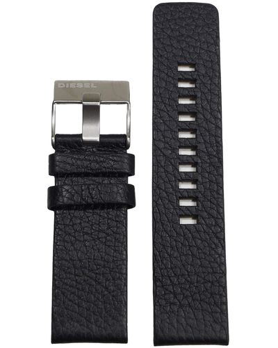 DIESEL Uhrband Wechselarmband LB-DZ1676 Original Ersatzband DZ 1676 Uhrenarmband Leder 24 mm Schwarz