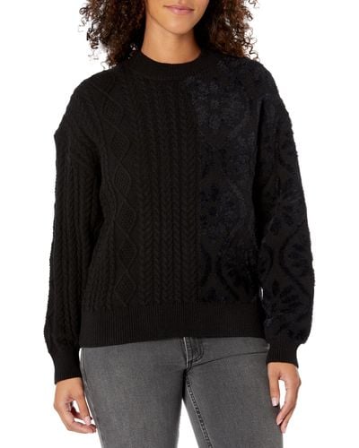 Desigual Oversize Combination Pullover Black