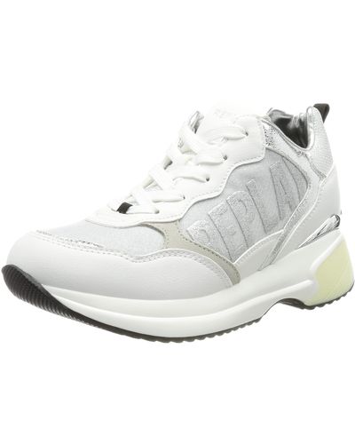 Replay Women's Jemin-Platinum/Gold Lace Up Trainers