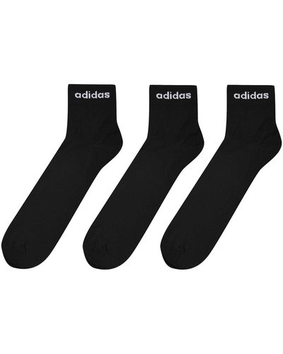 adidas S Three Pack Ankle Socks Black/white Uk 8.5-10