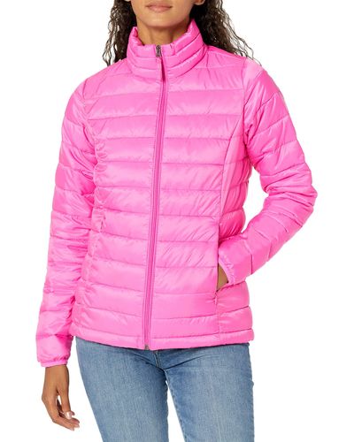 Amazon Essentials Lightweight Long-sleeve Water-resistant Packable Puffer Jacket - Pink