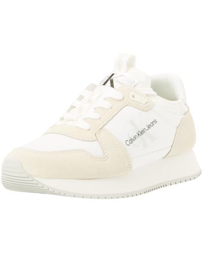 Calvin Klein Runner Sock Laceup Ny-lth Wn Yw0yw00840 Trainer - White