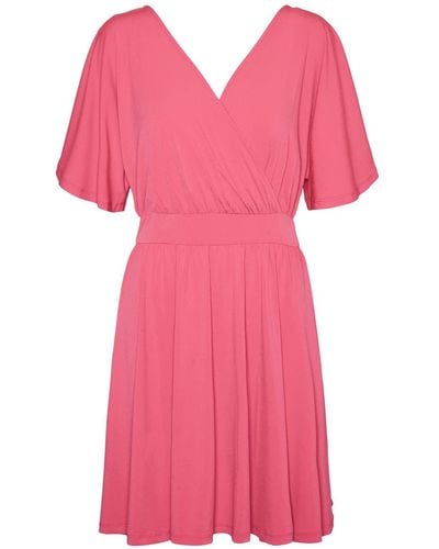 Vero Moda Vmhali 2/4 Short Dress Jrs Ce - Pink
