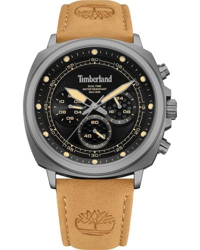 Timberland Analog Quarz Uhr mit Leder Armband TDWGF0042002 - Schwarz