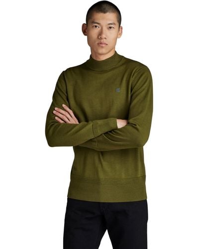 G-Star RAW Premium Core Mock Knitted Jumper - Green