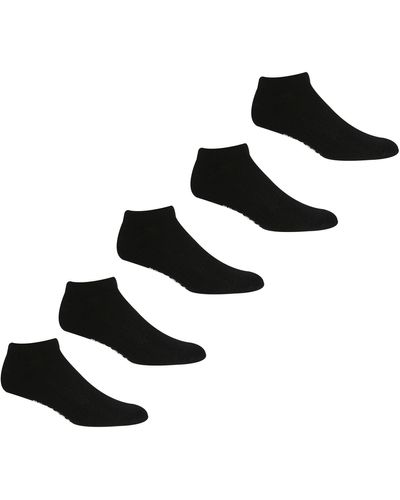 Regatta 5 Pack Durable Comfort Trainer Socks - Black