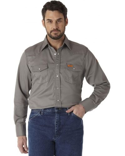 Wrangler Flame Resistant Lightweight Work Shirt - Grey