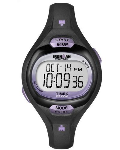 Timex T5k187 Ironman Pulse Calculator Black/purple Resin Strap Watch
