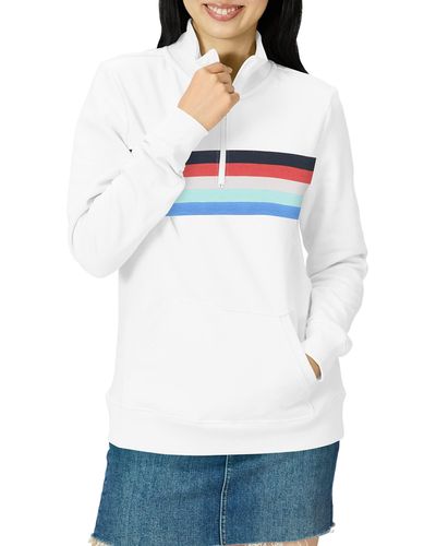 Amazon Essentials Long-Sleeve Lightweight French Terry Fleece Quarter-Zip Top Fashion-Sweatshirts - Bianco