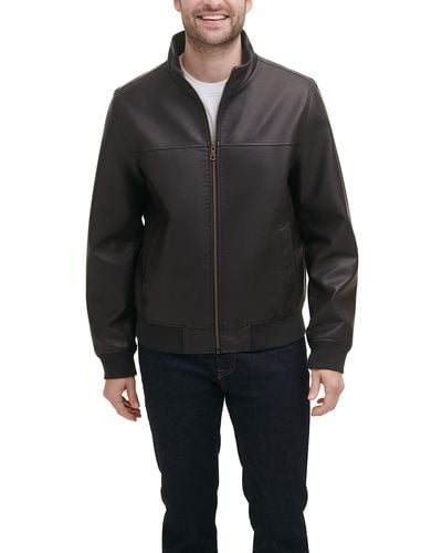 Tommy Hilfiger Homme Veste en cuir synthétique - marron - Noir