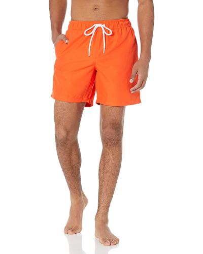 Amazon Essentials Sneldrogende Zwembroek Met Binnenbeenlengte Van 18 Cm - Oranje