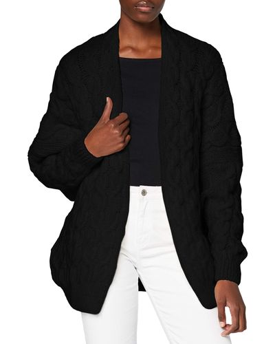 Superdry Grace Oversized Cable Cardigan Pull - Noir