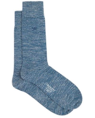Hackett Cnt Logo Linen Socken - Blau