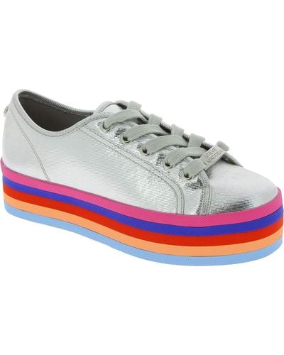 Steve Madden Ups Rainbow Trainers Silver Canvas - Model Number: 91000823 09027 14001 - Multicolour