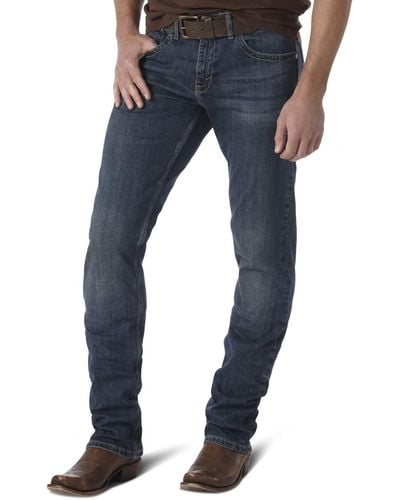 Wrangler Mens 20x Slim Fit Straight Leg Jeans - Blue