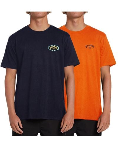 Billabong Shirts For – 2 Pack Cotton S Beach Summer - Orange