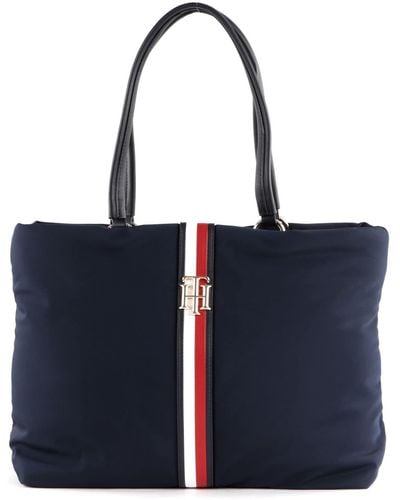 Tommy Hilfiger AW0AW10932 DW5 ICONIC TOMMY TOTE Sac à main Bleu Taille unique