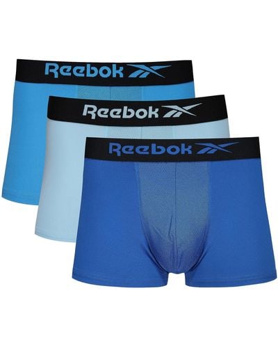 Reebok Calzoncillos Tipo Bóxer para Hombre En Azul/Agua/Cian Con Cintura de Nailon - Blau