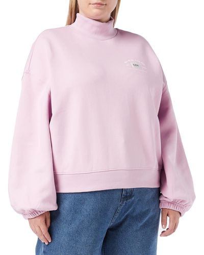 Lee Jeans Highneck Volume Sve Sweatshirt - Pink