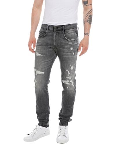 Replay Jeans da uomo con super elasticità - Grigio