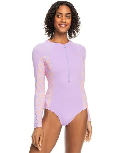 Roxy Long Sleeve One-Piece Swimsuit for - Langärmliger Badeanzug - Frauen - M - Lila