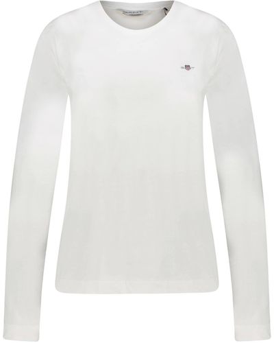 GANT Maglietta Reg Shield LS T-Shirt - Bianco