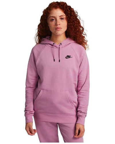 Nike W NSW ESSNTL FLC PO Hoodie - L - Pink