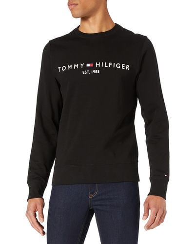 Tommy Hilfiger Sweatshirt Tommy Logo Sweatshirt Met Ronde Hals - Zwart