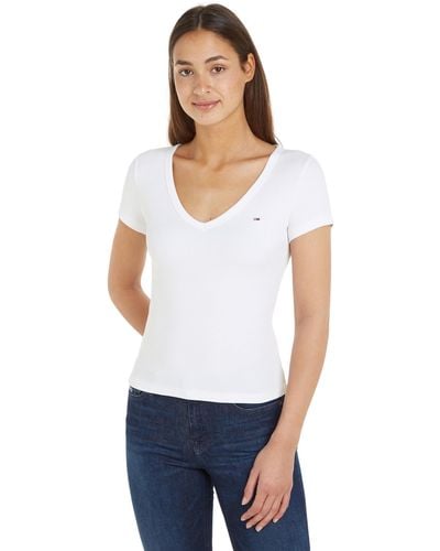 Tommy Hilfiger Short-sleeve T-shirt Slim V-neck - White