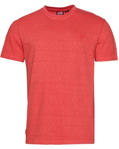 Superdry Vintage Texture tee M1011570A Cayenne Pink XL Hombre - Rojo