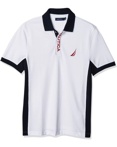 Nautica Short Sleeve Color Block Performance Pique Shirt Polohemd - Mehrfarbig