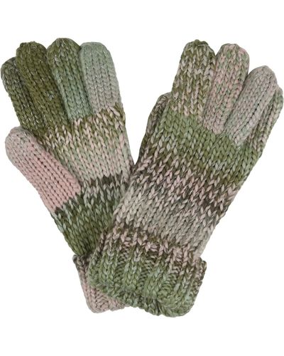 Regatta S Frosty Vi Chunky Knit Turn Up Gloves - Green