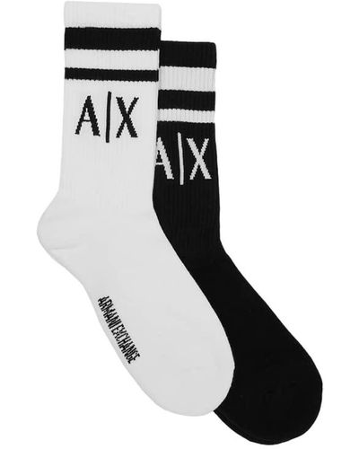 Armani Exchange Two Pack Of Terrycloth Socks - Black