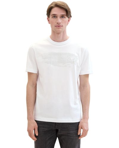 Tom Tailor T-Shirt im verwaschenen Look - Weiß
