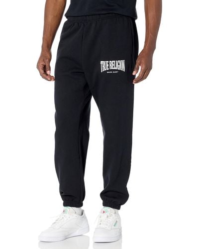 True Religion Relaxed Stretch Arch Jogger Sweatpants - Black