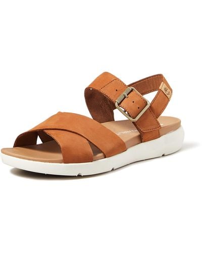 Timberland Wilesport Leather Sandales Bride Cheville - Marron