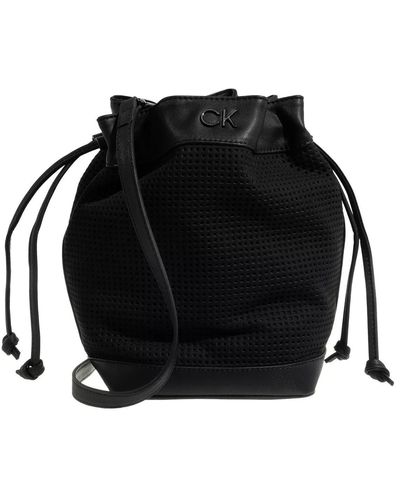 Calvin Klein Re-Lock Drawstring Bag Perforation S CK Black - Schwarz