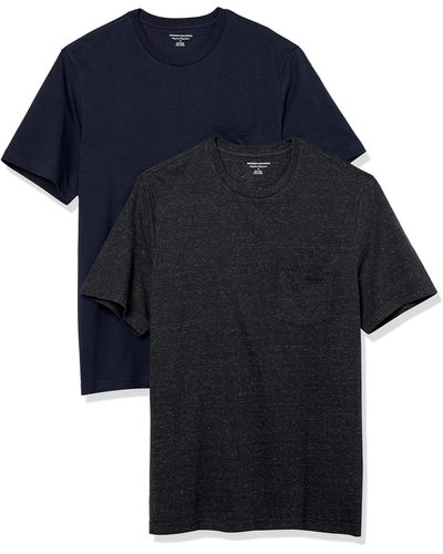 Amazon Essentials Camiseta de ga Bolsillo - Azul