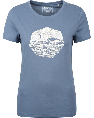 Mountain Warehouse Shirt - Breathable & Lightweight Ladies Top Print - Best For - Blue
