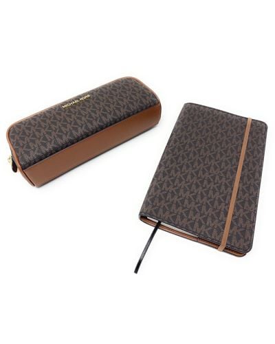 Michael Kors Pen Bag And Notebook Notepad Cosmetic Bag Note Set - Grey