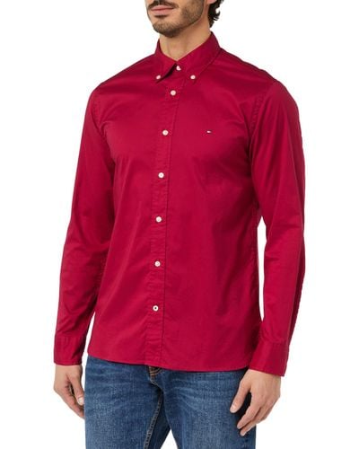 Tommy Hilfiger Flex Poplin Rf Shirt Casual Shirts - Red