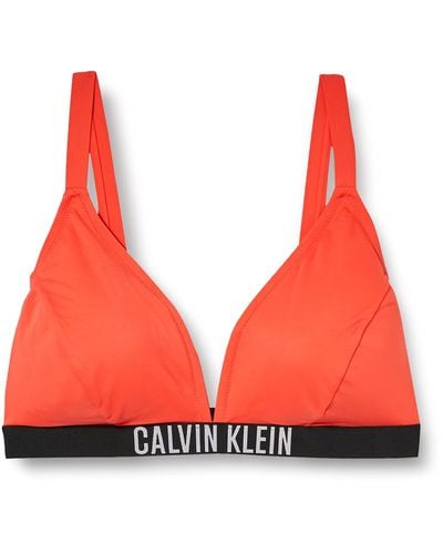 Calvin Klein Top Bikini a Triangolo Donna senza Ferretto - Rosso