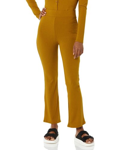 Amazon Essentials Wide Rib Flared Ankle Pant - Yellow