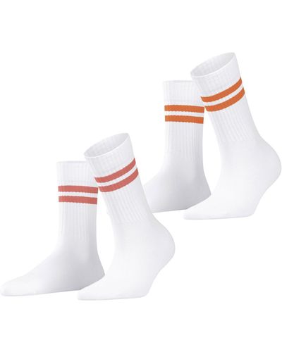 Esprit Tennis Stripe 2-Pack Nachhaltige biologische Baumwolle einfarbig 2 Paar Socken - Weiß