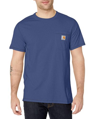 Carhartt Force Relaxed Fit Midweight Short Sleeve Pocket T-Shirt - Blau