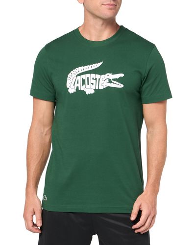 Lacoste Short Sleeve Regular Fit Sports Performance Graphic Tee Shirt - Green