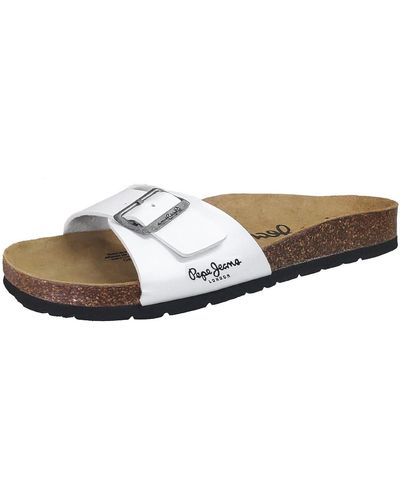 Pepe Jeans Claquettes Mules - Blanc - Taille - Marron