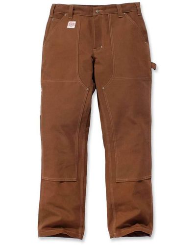 Carhartt Red Duck Double Front Work Dungaree Limited Edition Hose 36 L32 - Braun