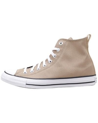 Converse Taylor All Star Classic Trainers Ctas Hi Khaki Oat Trainers Shoes Uk 8 - Natural